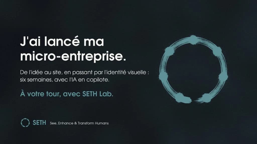 Couverture de l’article LinkedIn : j’ai lancé ma micro-entreprise en six semaines, avec l’IA en copilote.